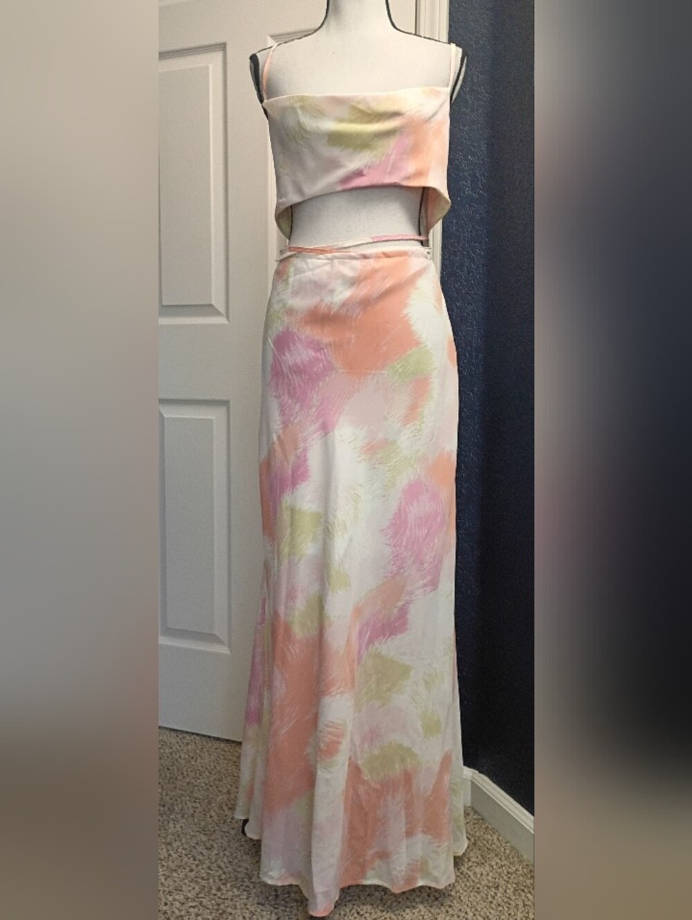 Petal & Pup Pastel Peach-Pink Maxi drees